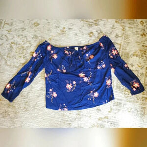 Roxy | Off-the-shoulder Keyhole Front Floral Blouse